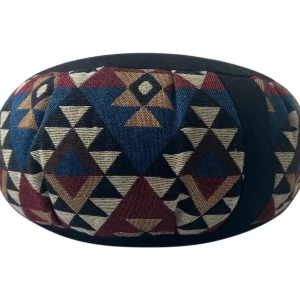 瞑想用クッション（黒、柄付き）